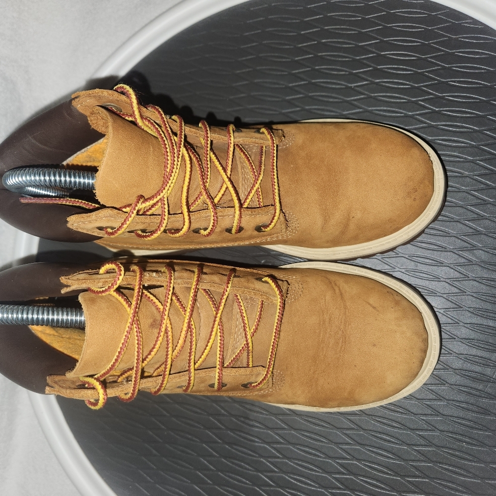 Timberland Boys Size 3 Classic 6 Inch Waterproof Dark Wheat Nubuck Ankle Boots - Picture 11 of 13